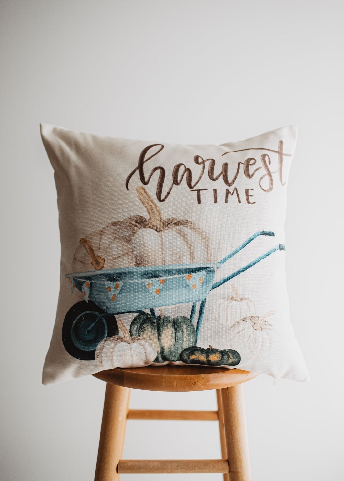 Give Thanks | Pumpkin Wagon Pillow | Farmhouse Pillows | Country Decor