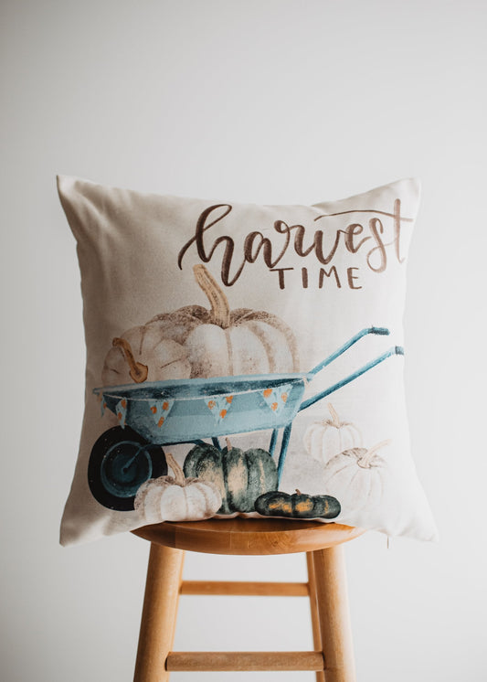 Harvest Time Pillow Cover |  Pumpkin Wagon Pillow | Farmhouse Pillows