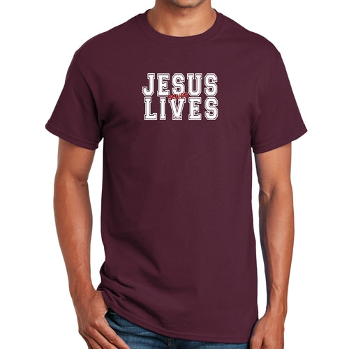 Mens Performance T-shirt Jesus Saves Lives White Red Illustration