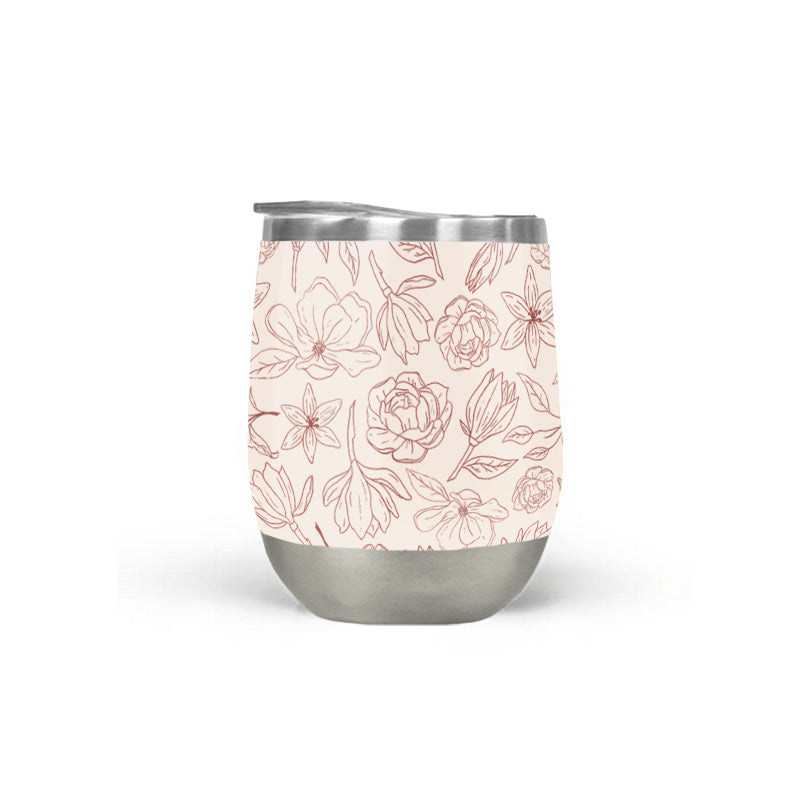 Burgundy Magnolia Wine Tumbler