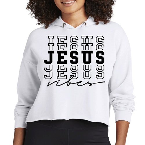 Womens Cropped Performance Hoodie Jesus Vibes